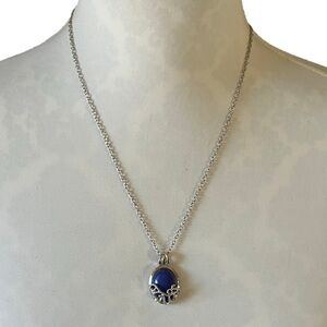 Di Katherine Pierce Silver and Blue Pendant Necklace